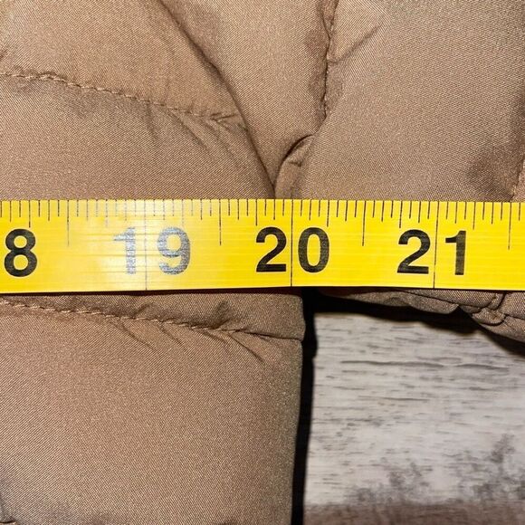 BCBGMaxAzria Womens Feather Free Eco-Friendly Fill Puffer Jacket Camel Tan Mediu - Picture 10 of 11